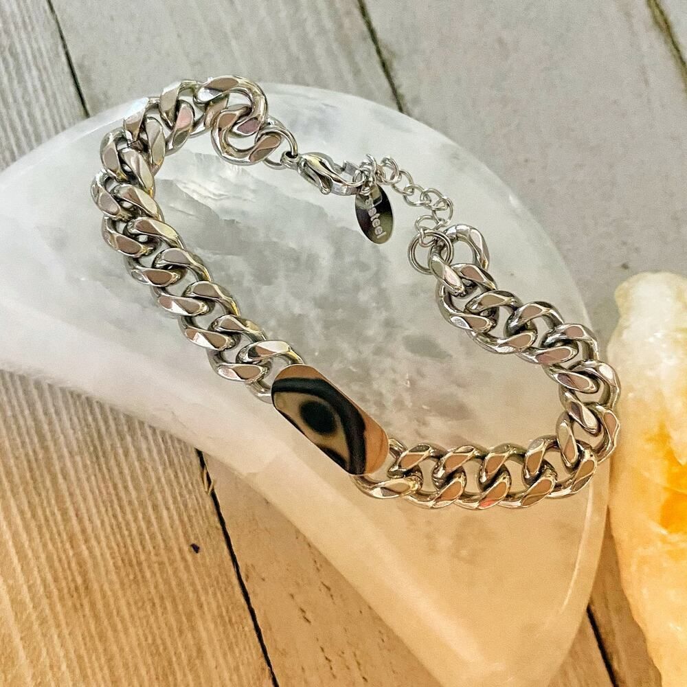 Titanium Steel Rectangle Link Bracelet